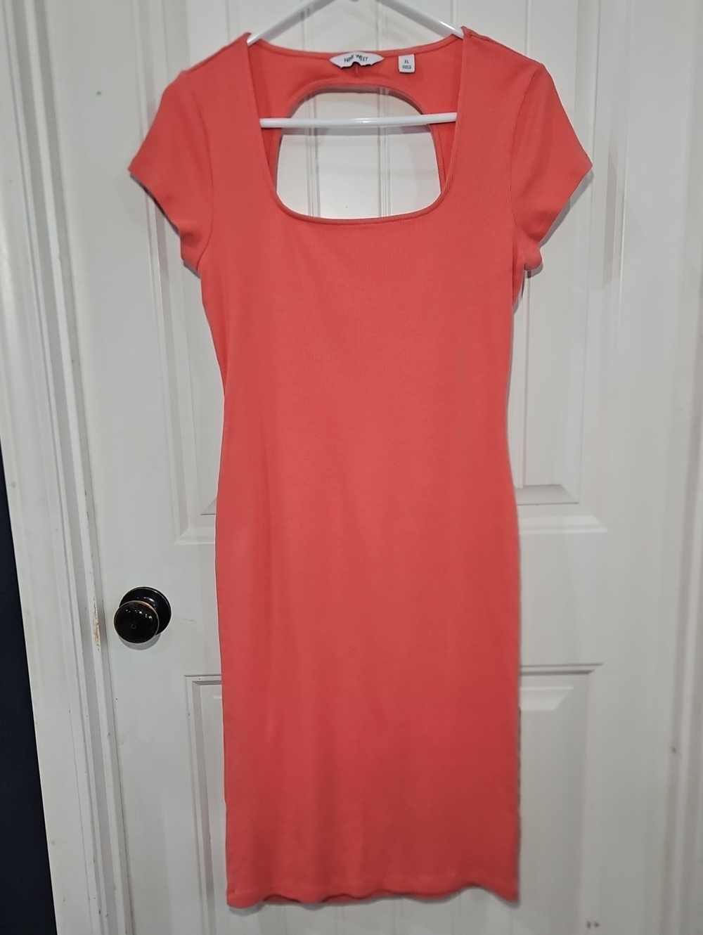 Nine West Coral Square-Neck Midi Bodycon Dress Size XL